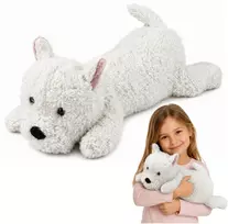 Lean Toys Pliušinis žaislas Vesthailendo baltasis terjeras, baltas, 40 × 14 × 14 cm
