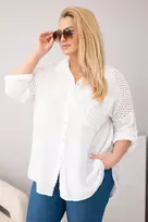 Moteriški balti marškiniai Fit