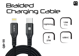 Quick QB-111 Braided Charging and Data Cable USB-C to Lightning 1.5m