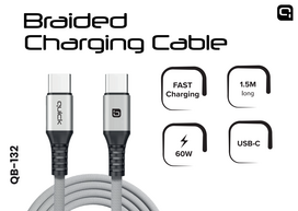 Quick QB-132 Braided 60W Charging and Data Cable USB-C to USB-C 1.5m
