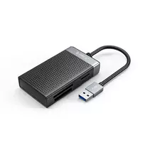 Orico CL4D-A3 USB-A 3.0 SD microSD CF MS 5Gb/s Memory Card Reader - Black and Silver