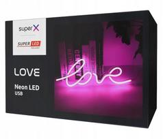 SuperLED neoninis LED sieninis šviestuvas, naktinė lemputė "Love", USB 5V