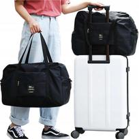 Kelioninis krepšys Alogy 36L 45x36x20 lėktuvui (Ryanair, Wizz Air) su lagamino tvirtinimu, juodas