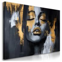 Drobė su paveikslu Moters veido abstrakcija, didelis XXL, svetainei ir miegamajam 120x80cm