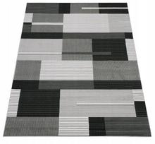Pilkas modernus kilimas svetainei 120x180 cm, skirtas virtuvei ir kambariui