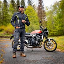 Vyriška vasarinė motociklininko striukė W-TEC Mirelio - Pilka-mėlyna-raudona