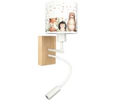 BRILAGI - LED Flex. lempa BOBO WOOD 1xE27/25W/230V + LED/3W ąžuolas/balta/gyvūnėliai