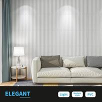 3D dekoracinės PVC sienų plokštės Rinkinys 12 vnt. 50x50 cm 3 m² Baltos — pvc sienų danga, svetainės dekoras, sienų plokštės, modernus miegamojo dekoras, sienų garso izoliacija, 3d sienų plytelės, sienų nelygumų maskavimas