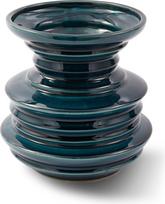 Polspotten Vaza Stacked Plates 23 cm, tamsiai žalia
