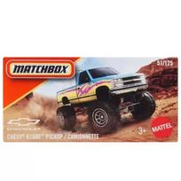 „Matchbox“: mažas automobilis popierinėje dėžutėje Chevy K1500 pikapas