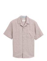 Tom Tailor - Structured Cotton Linen Shirt - Marškiniai trumpomis rankovėmis - Smėlio