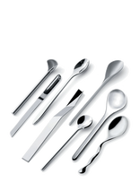 Alessi - Set Of 8 Coffee Spoons In 18/10 Stainless Steel, Mirror-Polished - Arbatos ir kavos šaukštelis - Sidabro