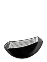 Alessi - Grater With Cheese Cup In Thermoplastic, Black And Mirror-Polished Steel - Tarka - Juoda