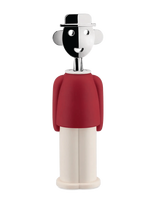Alessi - Corkscrew In Thermoplastic Resin, Red And White, And Chrome-Plated Zamak - Butelių atidarytuvai ir vyno kamščiai - Raudona