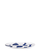 Alessi - Oval Serving Dish In White Ceramic Pattern Design By Samiro Yunoki - Serviravimo lėkštė - Mėlyna
