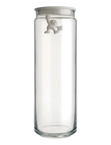 Alessi - Glass Kitchen Jar With Hermetic Thermoplastic Lid, White - Virtuvės stiklainis - Balta