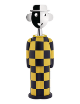 Alessi - Corkscrew In Alkipaper® And Chrome-Plated Zamak Pattern Design Giallo E Nero - Butelių atidarytuvai ir vyno kamščiai - Geltona