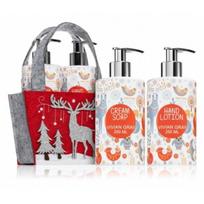 Rankų priežiūros rinkinys Vivian Gray Glittering Christmas Orange Blossom, skystas rankų muilas 250 ml + rankų ir kūno losjonas 250 ml