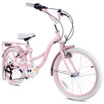 20 colių vaikiškas dviratis mergaitėms Shimano 6 pavaros Flower Bike rožinis Sun Baby, 20 colių vaikiškas dviratis mergaitėms Shimano 6 pavaros Flower Bike rožinis Sun Baby