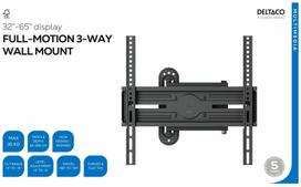Televizoriaus laikiklis Deltaco Full Motion 3 Way ARM-1200-B, 32-65", 35 kg