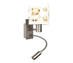 Brilagi - lanksti LED lempa BOBO 1xE27/25W/230V + LED/3W m. chromas/balta/meškiukai