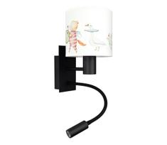 BRILAGI - LED lanksčioji lempa BOBO 1xE27/25W/230V + LED/3W juoda/balta/su gyvūnų motyvais