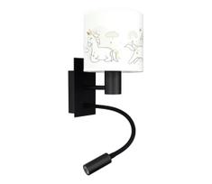 Brilagi - lanksti LED lempa BOBO 1xE27/25W/230V + LED/3W juoda/balta/su vienaragiais