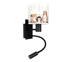 BRILAGI - Lanksti LED lempa BOBO 1xE27/25W/230V + LED/3W juoda/balta/su gyvūnų motyvais