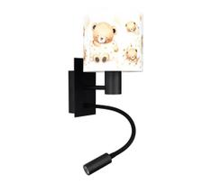 Brilagi - BOBO lanksčioji LED lempa 1xE27/25W/230V + LED/3W juoda/balta/meškiukai