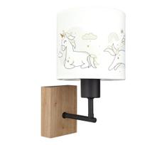 Brilagi - Sieninis šviestuvas BOBO WOOD 1xE27/25W/230V ąžuolas/juoda/balta/vienaragiai