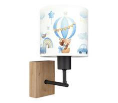 Brilagi - Sieninis šviestuvas BOBO WOOD 1xE27/25W/230V ąžuolas/juoda/balta/mėlyna/meškiukai