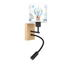 Brilagi-LED lanksti lempa BOBO WOOD 1xE27/25W/230V + LED/3W ąžuolas/juodas/baltas/mėlynas/medaus