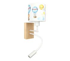 BRILAGI - lanksti LED lempa BOBO WOOD 1xE27/25W/230V + LED/3W ąžuolas/balta/gyvūnų motyvai