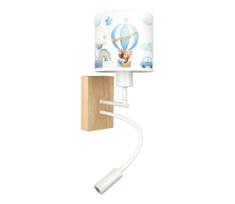 Brilagi - LED Flex. lempa BOBO WOOD 1xE27/25W/230V + LED/3W ąžuolas/balta/mėlyna/meškiukas