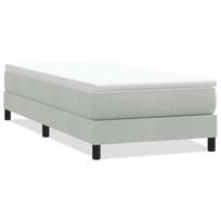 vidaXL Box Spring Lova be čiužinio Šviesiai pilka 90x210 cm aksomas