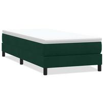 vidaXL Box Spring Lova be čiužinio Tamsiai žalia 90x210 cm aksomas