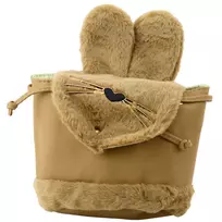 LEAN Vaikiška kuprinė su minkštomis ausytėmis, reguliuojamais petnešėlėmis, smėlio spalvos, 22 cm, 4 l
