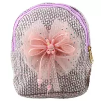 LEAN vaikiška kuprinė su pynute ir zuikučiu violetinė 21cm 2L