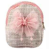 LEAN Vaikiška kuprinė su pynute ir zuikučiu Rožinė 21cm 2L