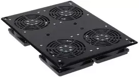 DELTA OPTICAL A19-4W 19 inch 1U ventiliatorių plokštė spintai, 4x120mm, 230V AC, juoda