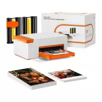 Liene Amber M110 4x6 nešiojamasis nuotraukų spausdintuvas su 60 lapų fotopopieriaus
