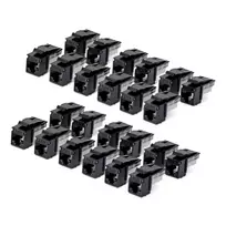 StarTech.com Cat6 Keystone Jack 24 rinkinys, RJ45 Ethernet Kiystone Jungtis, UTP Cat6 Sieninis Lizdas, 90 laipsnių 110 Punch Down, Juoda, 10GBase-T