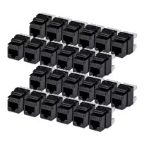 StarTech.com Cat6 Keystone Jack 24 vnt. rinkinys RJ45 Ethernet Kištukinė Jungtis UTP Cat6 Sieninis Lizdas 180 Laipsnių 110 Punch Down Juoda