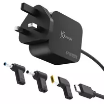 J5CREATE 67W GaN PD USB-C Mini Charger su 3 DC jungtimis