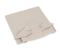 Vaikiškas vaflinės medvilnės vonios pončas su gobtuvu ir kišene 70 × 60 cm beige