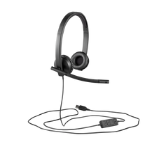 Logitech H570e Mono MS Teams Laidinės ausinės USB-A, Juoda