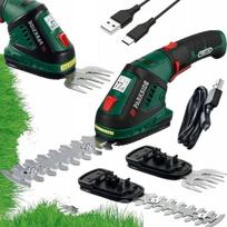Akumuliatorinės žolės ir gyvatvorių žirklės Parkside 2in1 + priedai