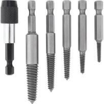 Užlūžusių varžtų išsukėjų rinkininys 1/4" HEX 6vnt. (smulkus sriegis)