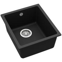Granitinės plautuvės komplektas HELIKA SQS100-601W su maišytuvu 5553-601