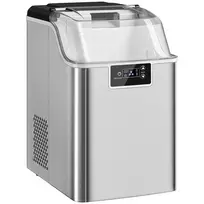 HOMCOM Ledukų gaminimo aparatas, ledukų dozatorius, Ice-Maker, 20 kg/24h ledukų gamintojas su 2,1 L vandens talpa, sidabro